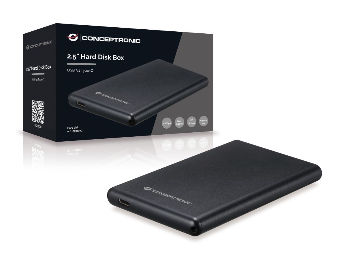 Conceptronic  2.5" USB 3.2 SATA HDD/SSD Enclosure Black