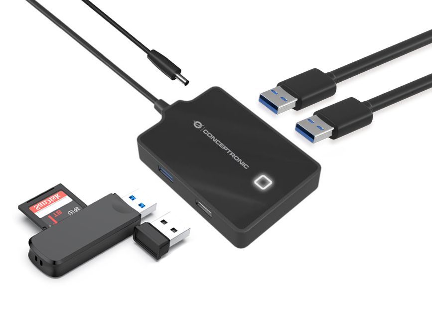 Conceptronic  4-Port USB 3.0/2.0 HUB Black