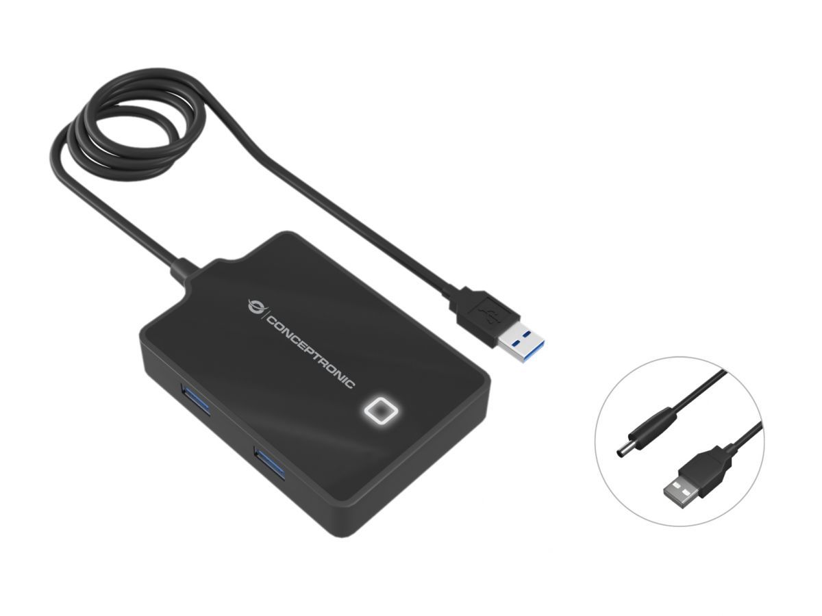 Conceptronic  4-Port USB 3.0 HUB Black