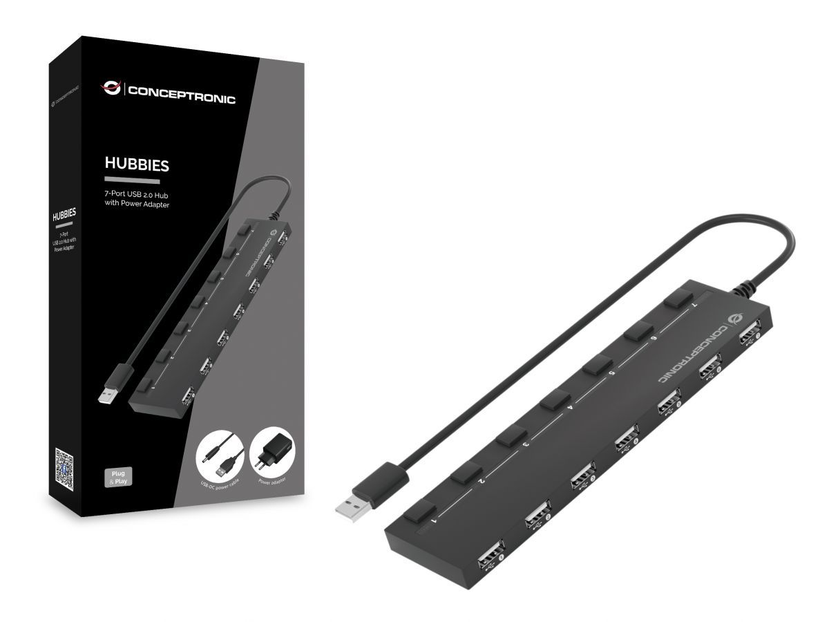 Conceptronic  7-Port USB 2.0 HUB Black