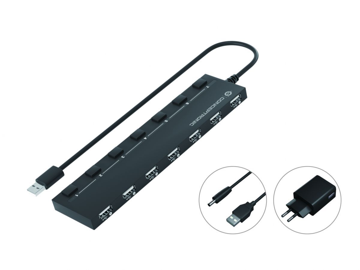 Conceptronic  7-Port USB 2.0 HUB Black