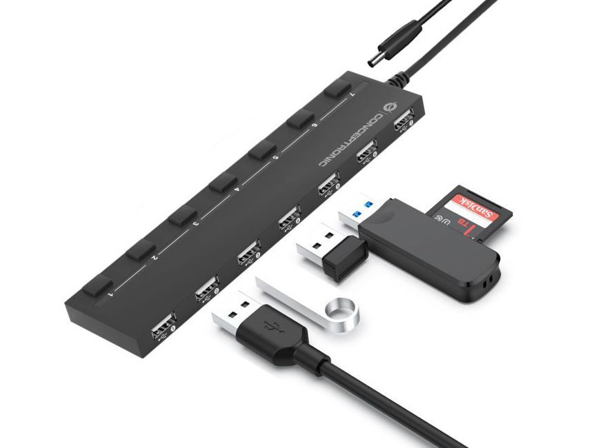 Conceptronic  7-Port USB 2.0 HUB Black