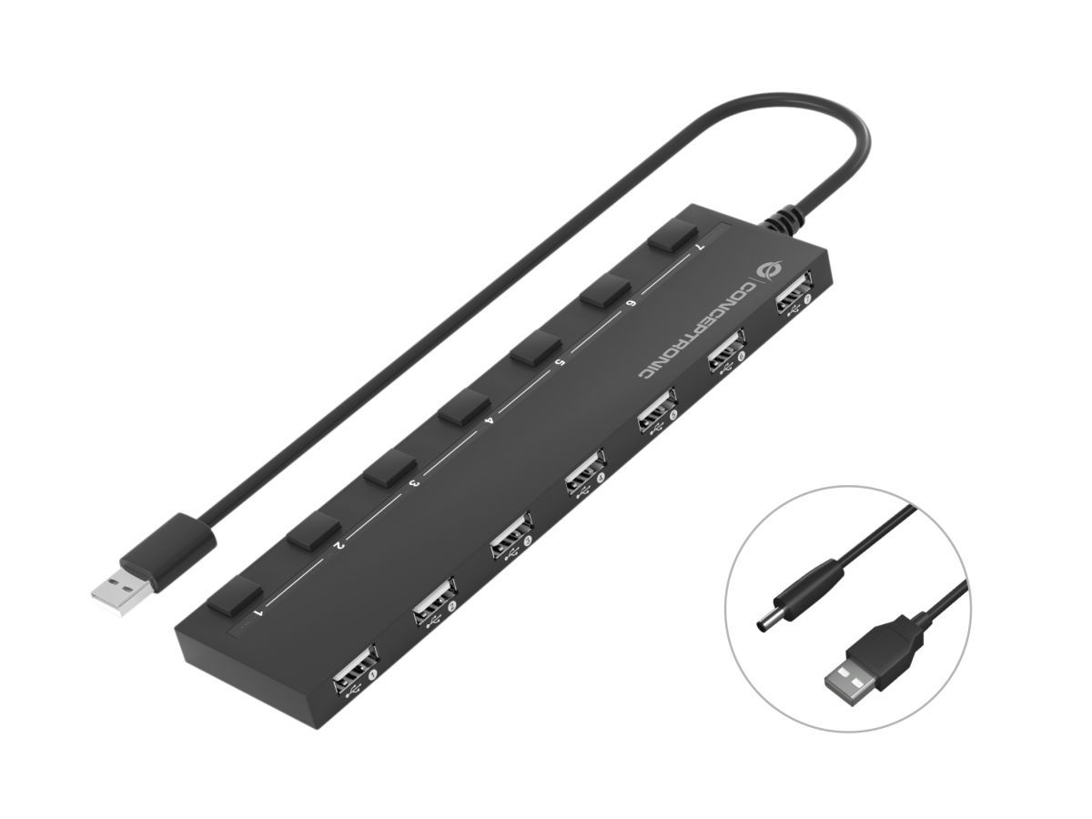 Conceptronic  7-Port USB 2.0 HUB Black