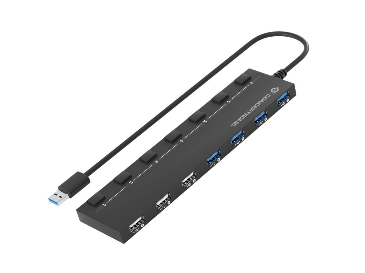 Conceptronic  7-Port USB 3.0/2.0 HUB Black