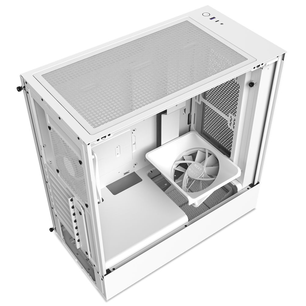 NZXT H5 Flow Tempered Glass White