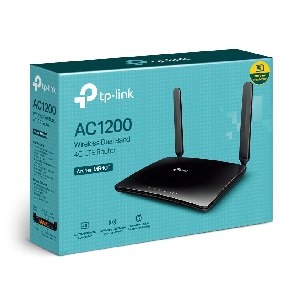 TP-Link Archer MR400 V3 AC1200 Wireless Dual Band 4G LTE Router