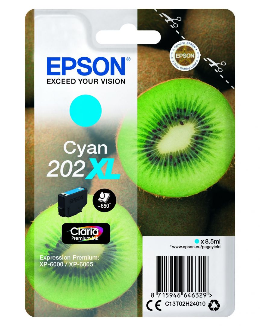 Epson T02H2 (202XL) Cyan tintapatron