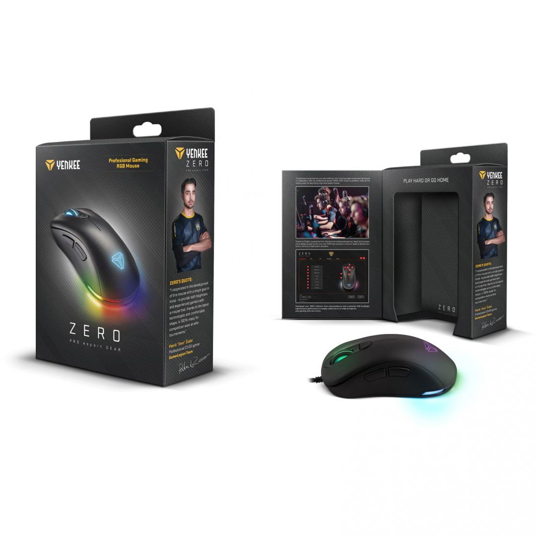 Yenkee YMS 3000 Pro E-Sport Zero RGB Gamer Mouse Black