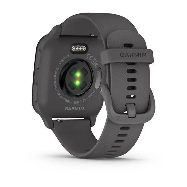 Garmin Venu Sq 2 Slate Aluminium Bezel with Shadow Grey Case and Silicone Band