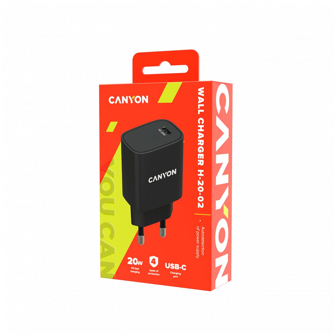 Canyon CNE-CHA20B02 Wall Charger PD 20W Black