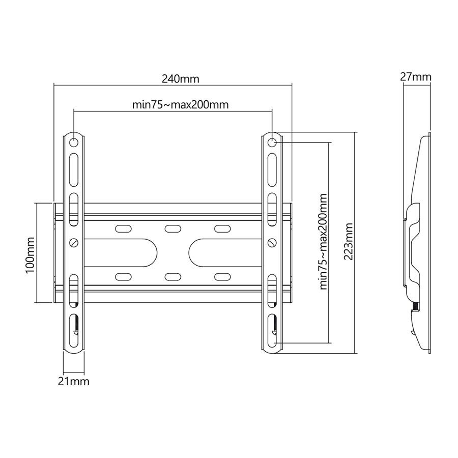 Stell SHO 4200 TV Wall Mount Fix 23"-42" Black