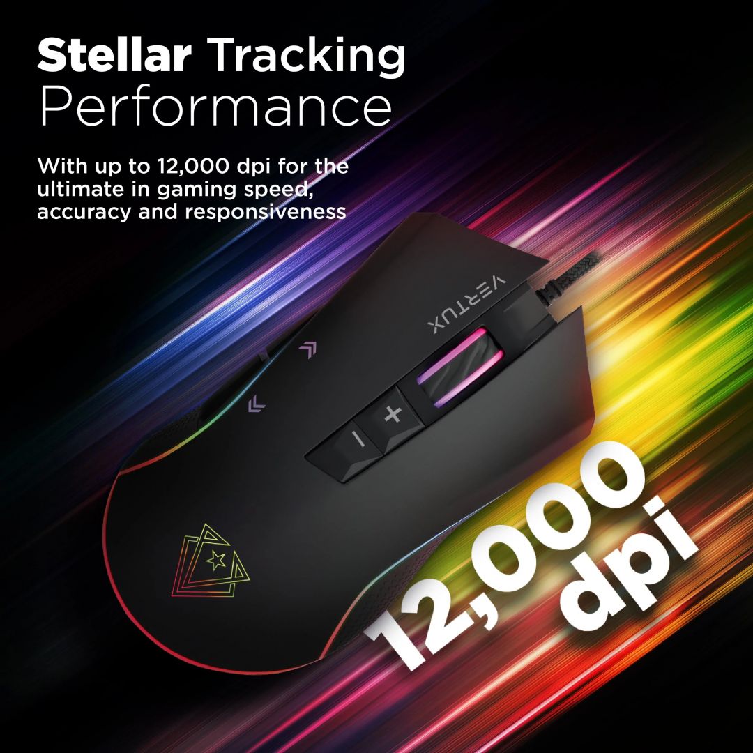 VERTUX Rodon RGB Gaming Mouse Black