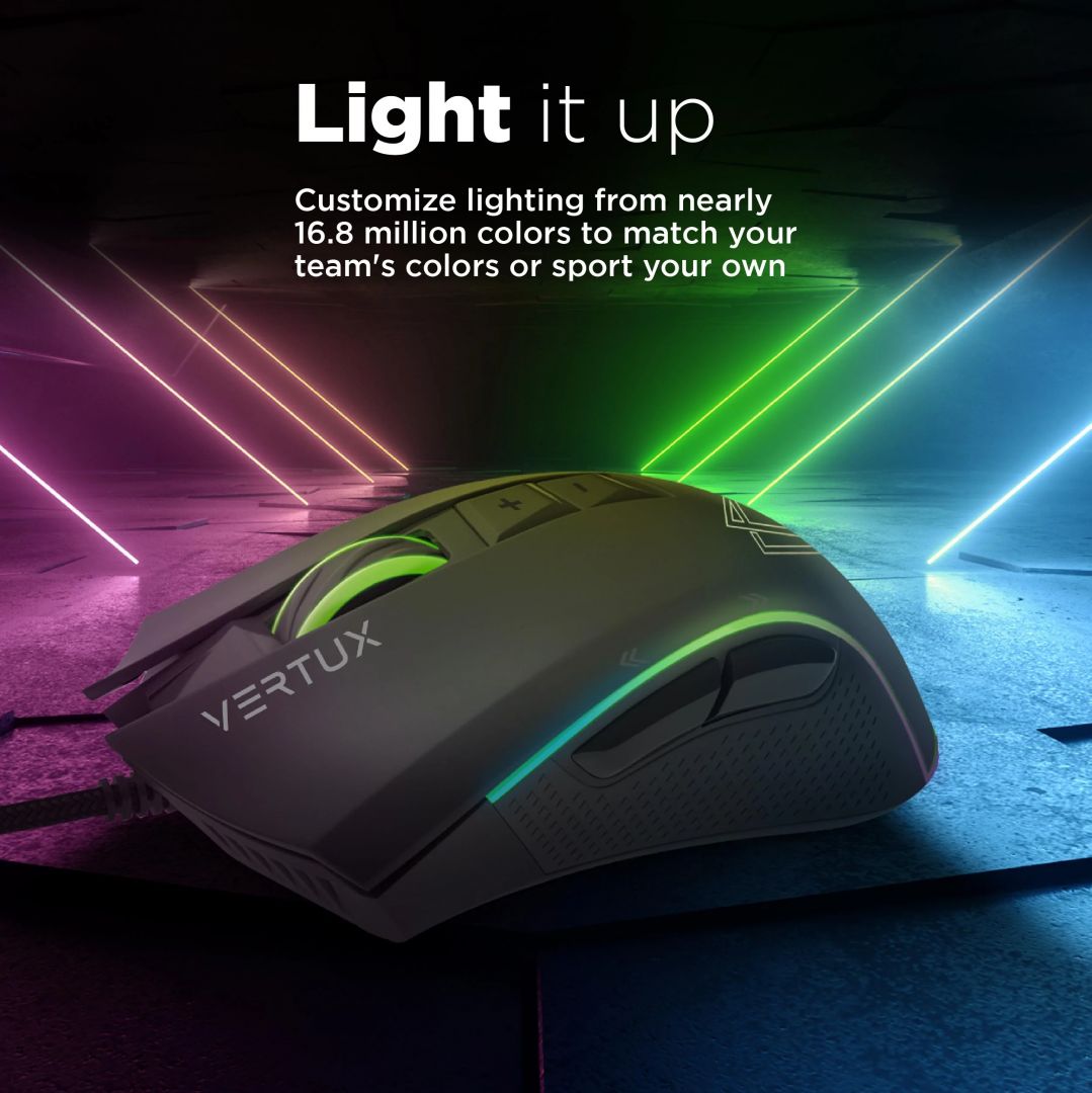 VERTUX Rodon RGB Gaming Mouse Black