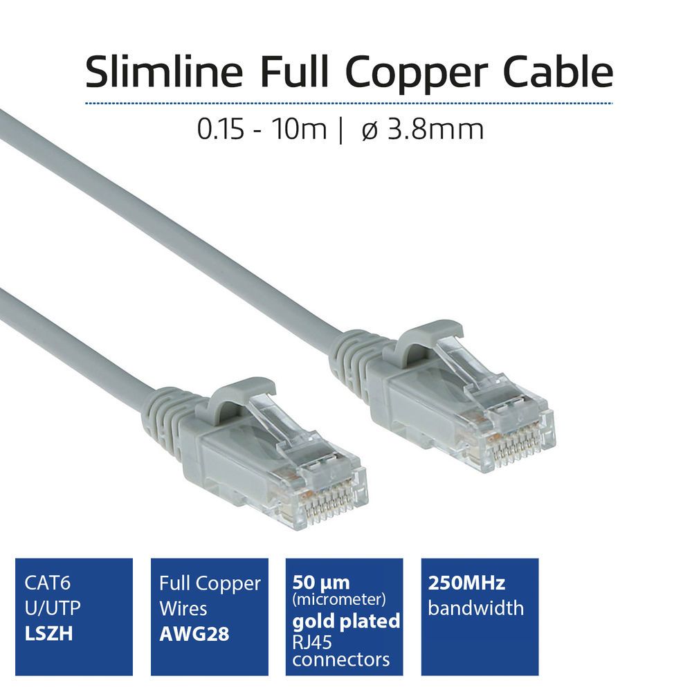 ACT CAT6 U-UTP Patch Cable 1m Grey