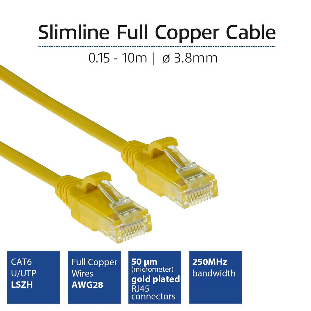 ACT CAT6 U-UTP Patch Cable 5m Yellow