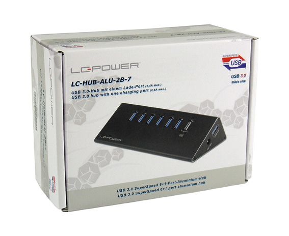 LC Power LC-HUB-ALU-2B-7  USB hub Black