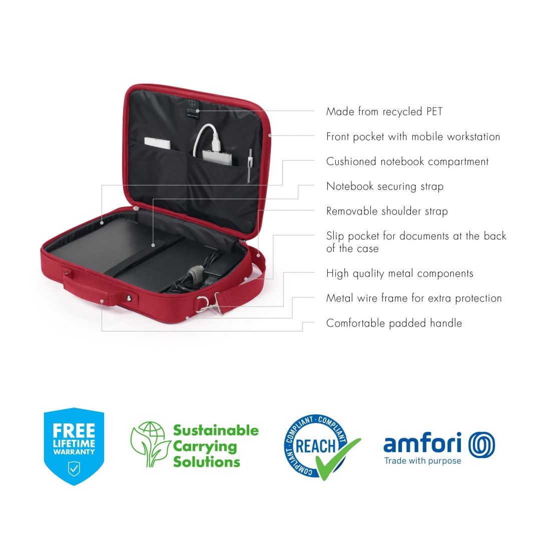 Dicota Laptop Bag Eco Multi Base 17,3" Red