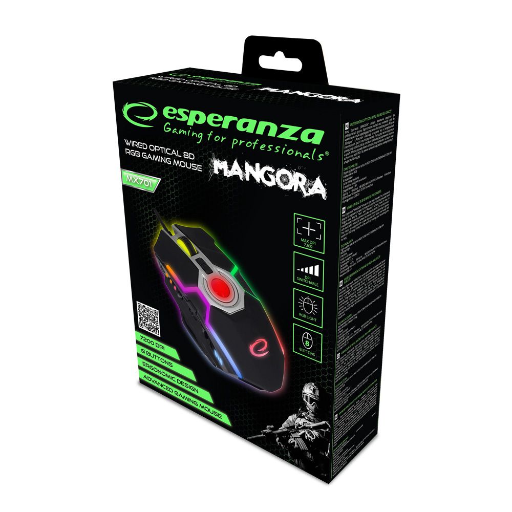 Esperanza Mangora RGB Gaming Mouse Black