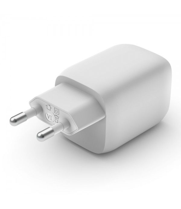 Belkin BoostCharge Dual USB-C PD GaN Wall Charger 68W White