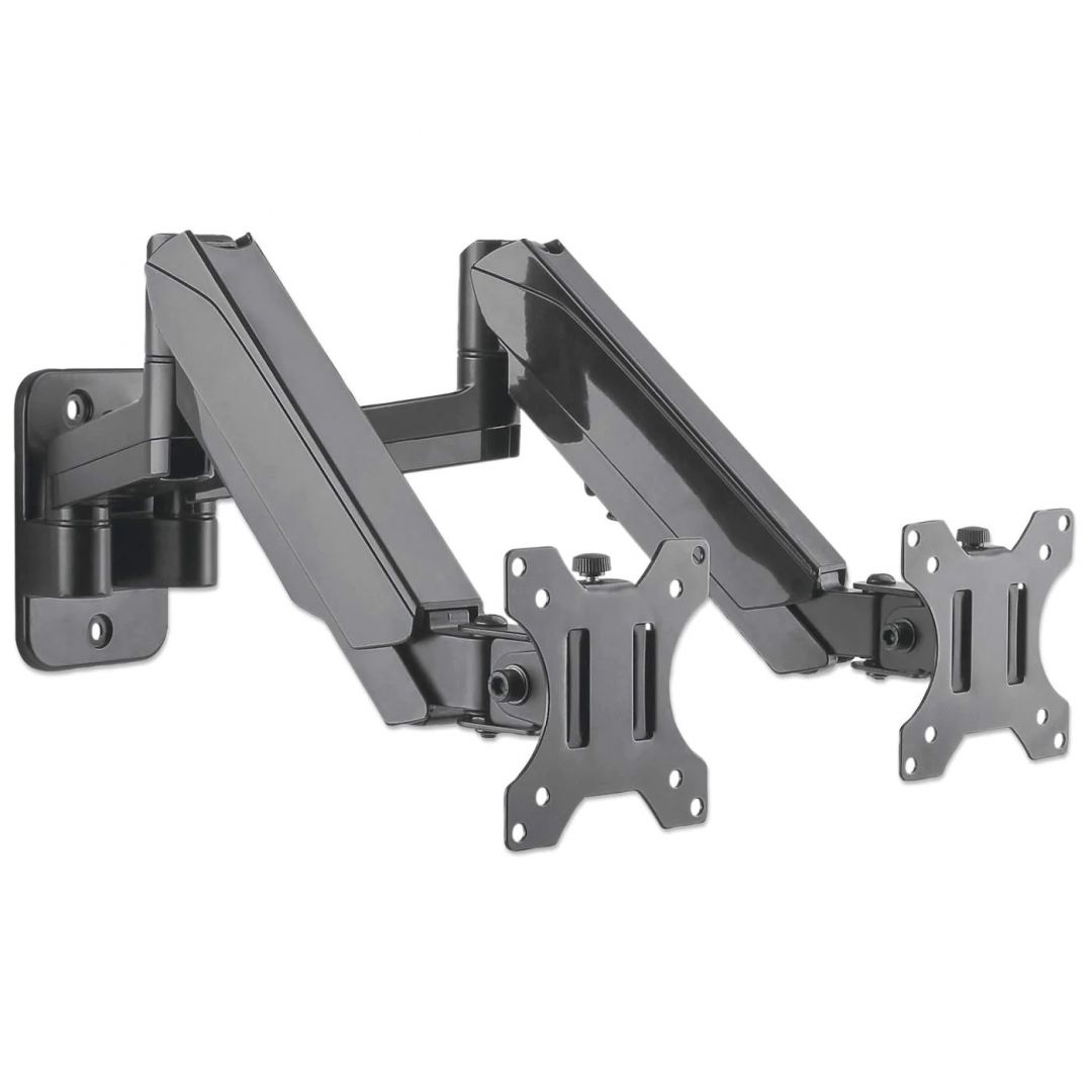 Manhattan Universal Gas Spring Dual Monitor Wall Mount Black