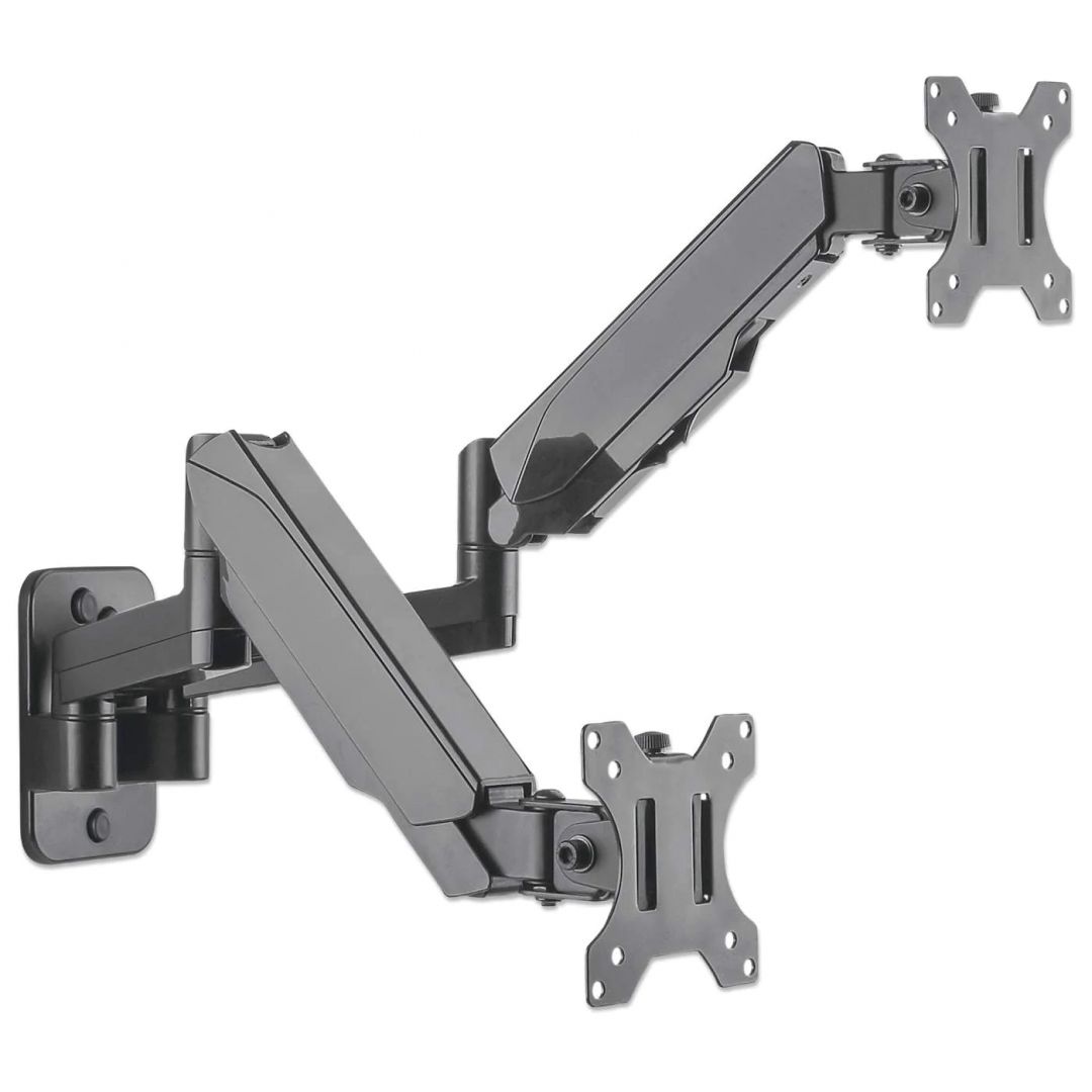 Manhattan Universal Gas Spring Dual Monitor Wall Mount Black