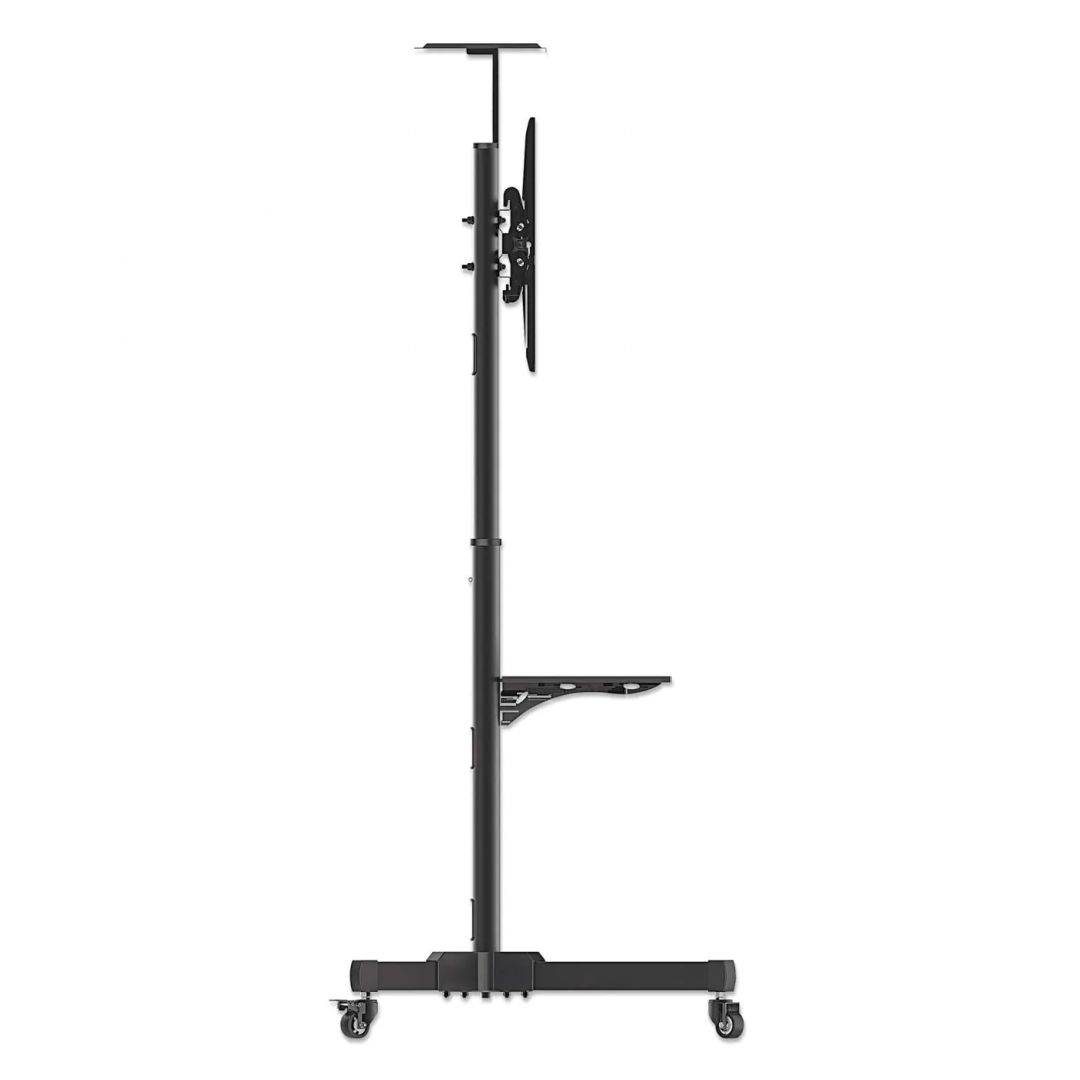 Manhattan Economy Height-Adjustable Multimedia TV Cart Black