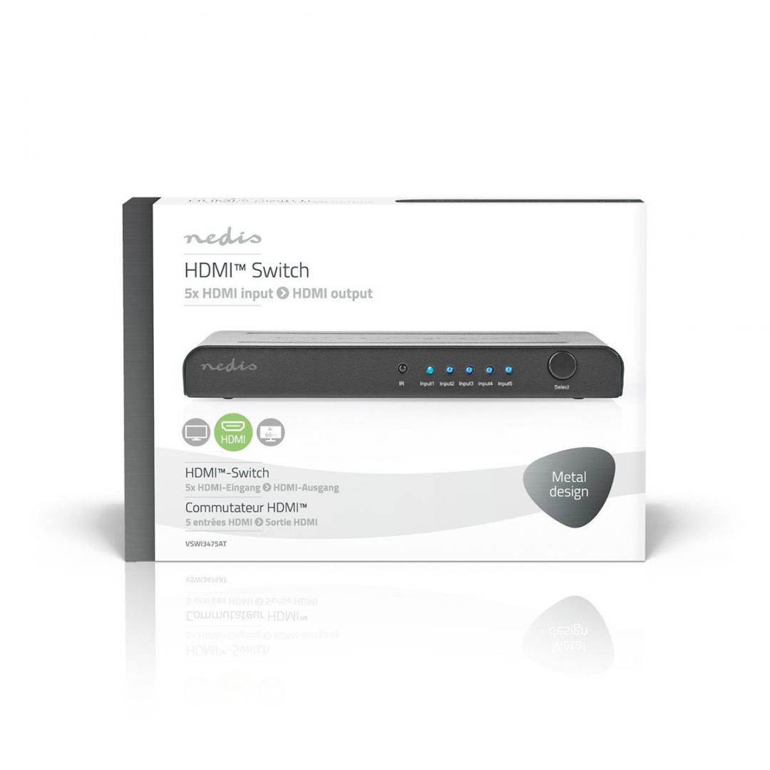 Nedis 5-pontos HDMI Switch Black