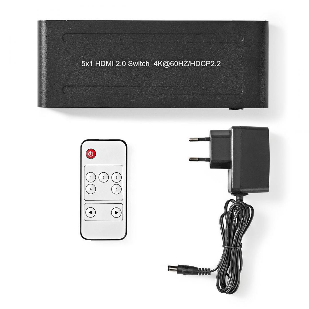 Nedis 5-pontos HDMI Switch Black