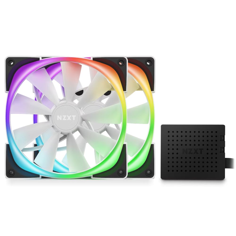 NZXT Aer RGB 2 140mm Twin White with RGB & Fan Controller