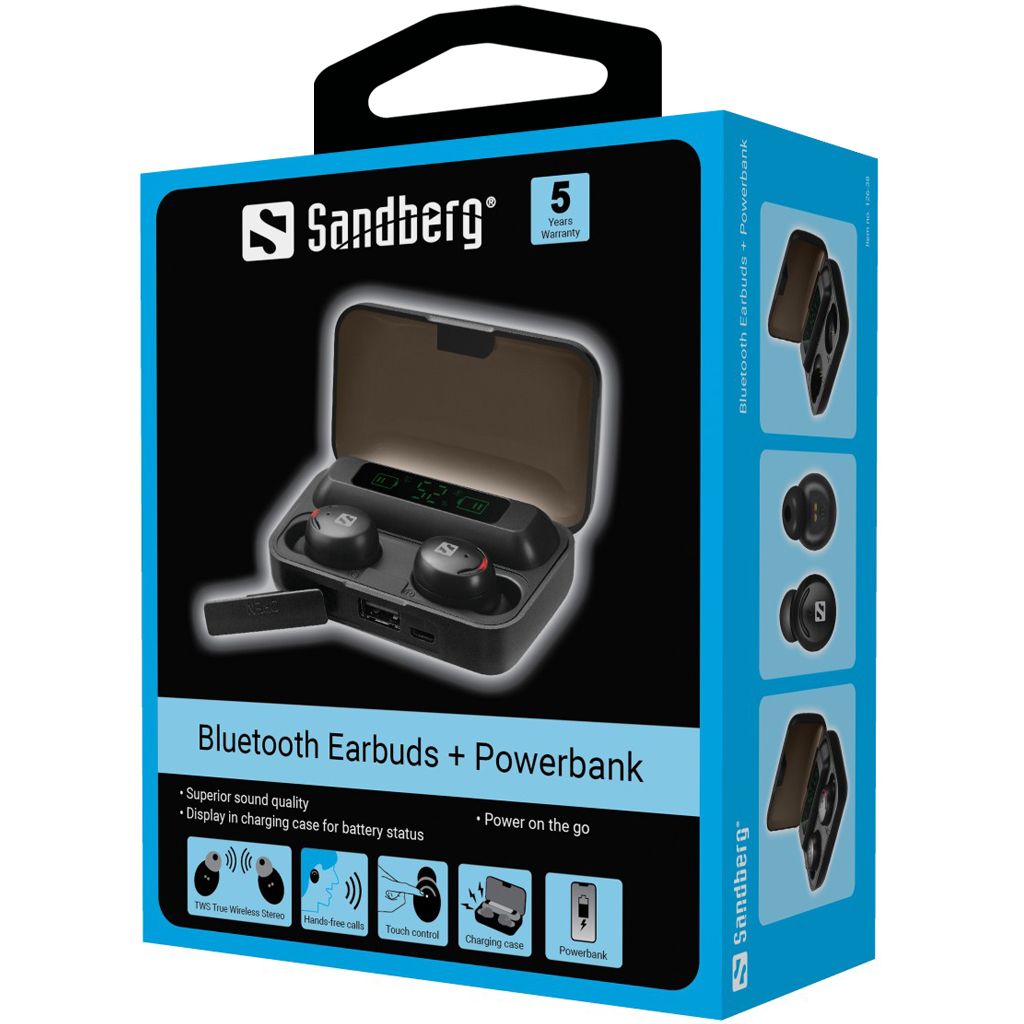 Sandberg Bluetooth Earbuds + Powerbank Black