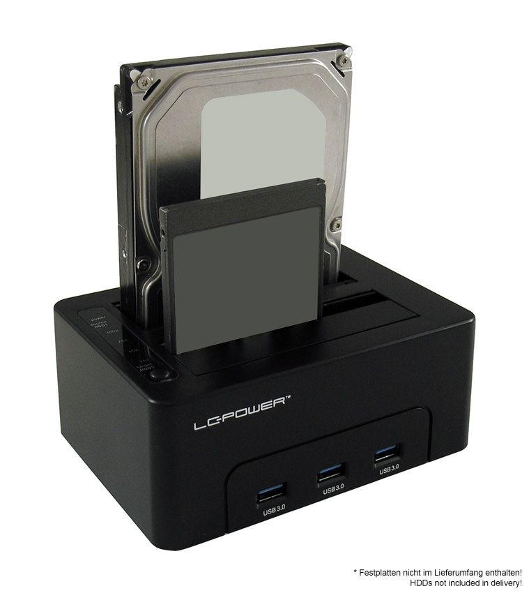 LC Power LC-DOCK-U3-HUB HDD Docking Station Black