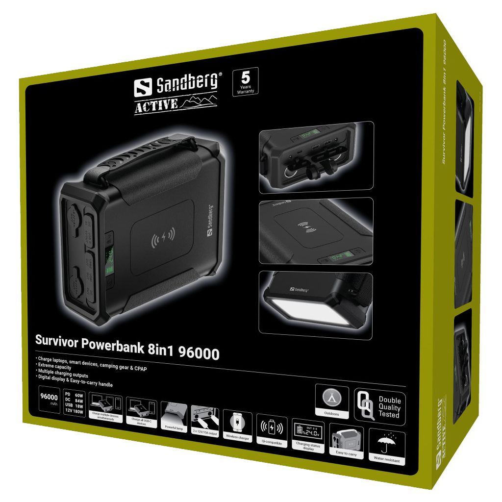 Sandberg Survivor Powerbank 8in1 96000 96000mAh PowerBank Black