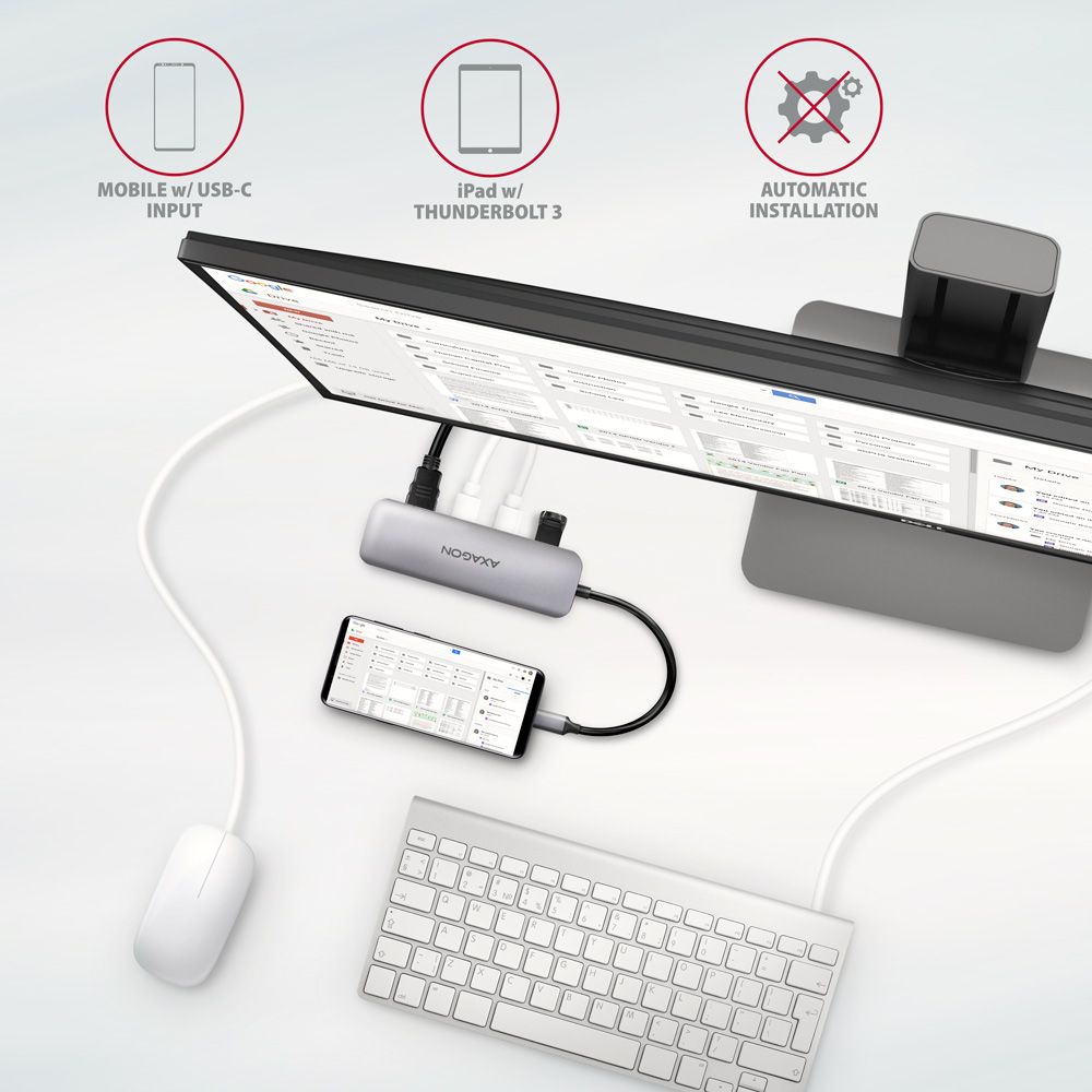 AXAGON HMC-HCR3A SuperSpeed USB-C COMBO 5in1 hub Grey