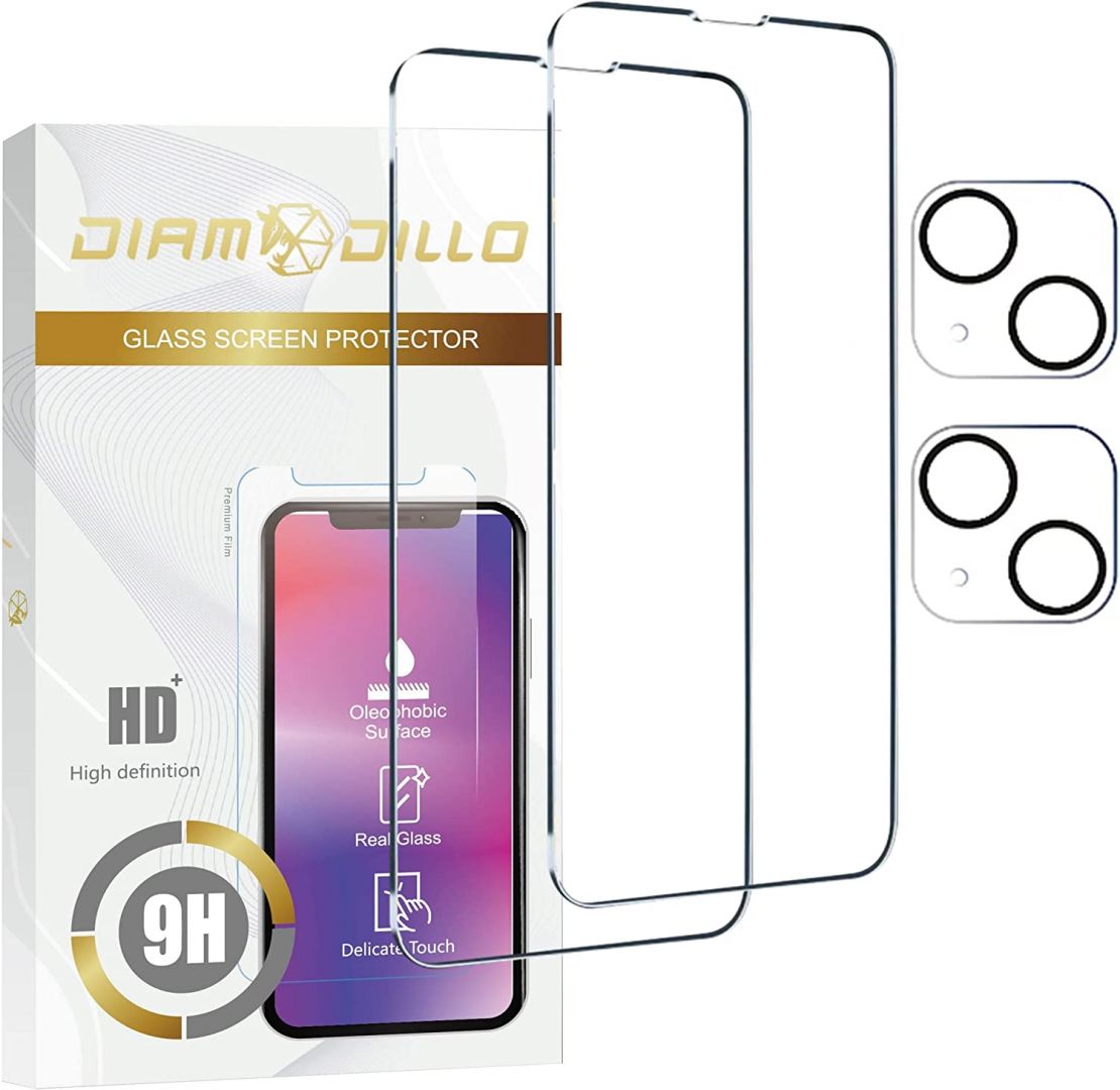 Diamodillo iPhone 14 Pro Max 9H Surface Hardness Oil Resistant WaterProof Glossy (2db kijelző és kamera lencse védő)