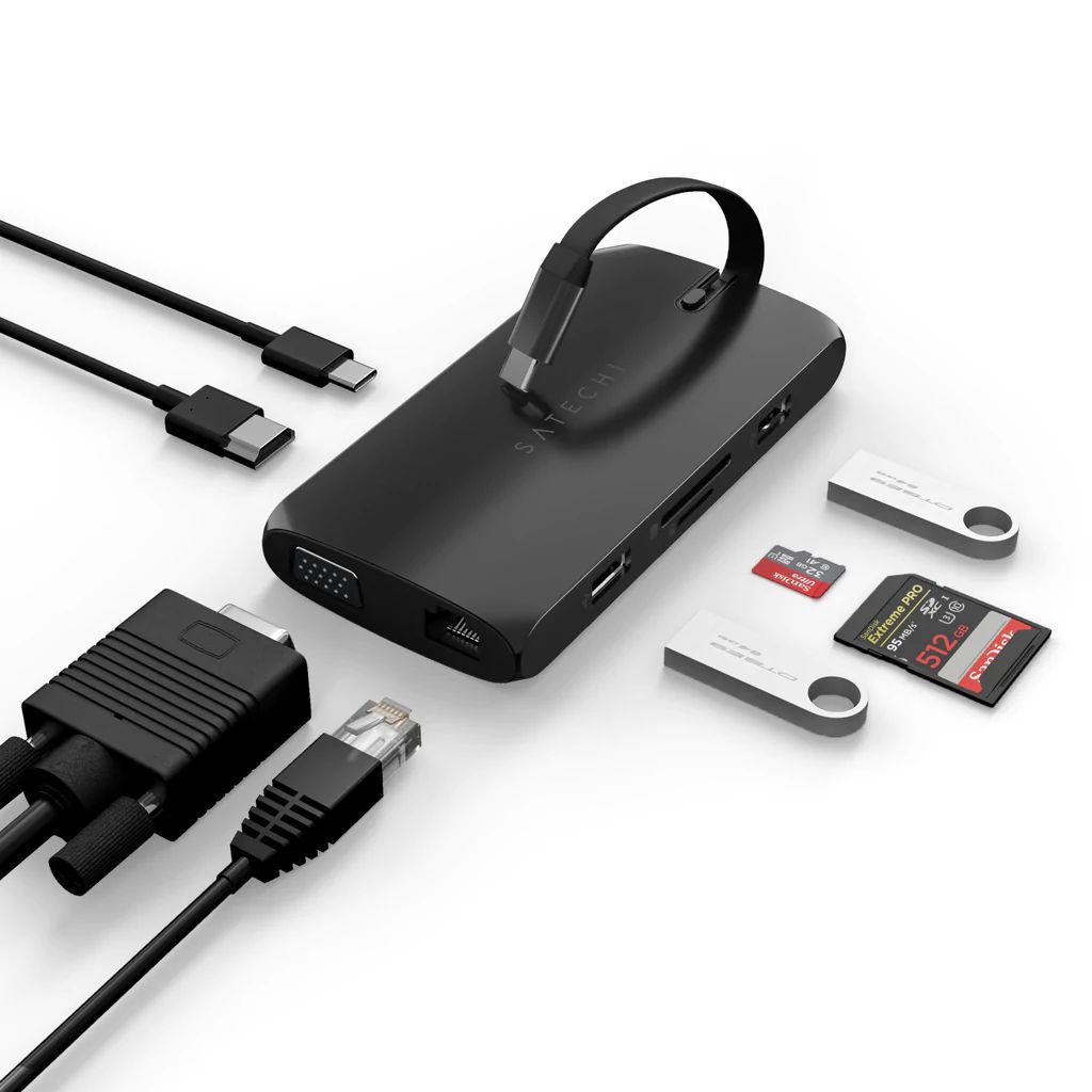 Satechi USB-C On The Go Multiport Adapter Black