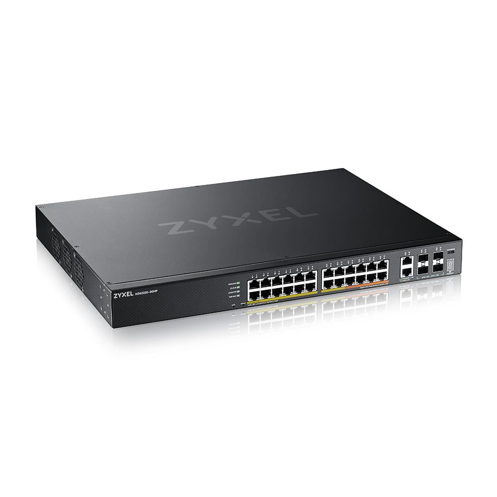 ZyXEL XGS2220-30HP 24-port GbE L3 Access PoE+ Switch with 6 10G Uplink (400 W)