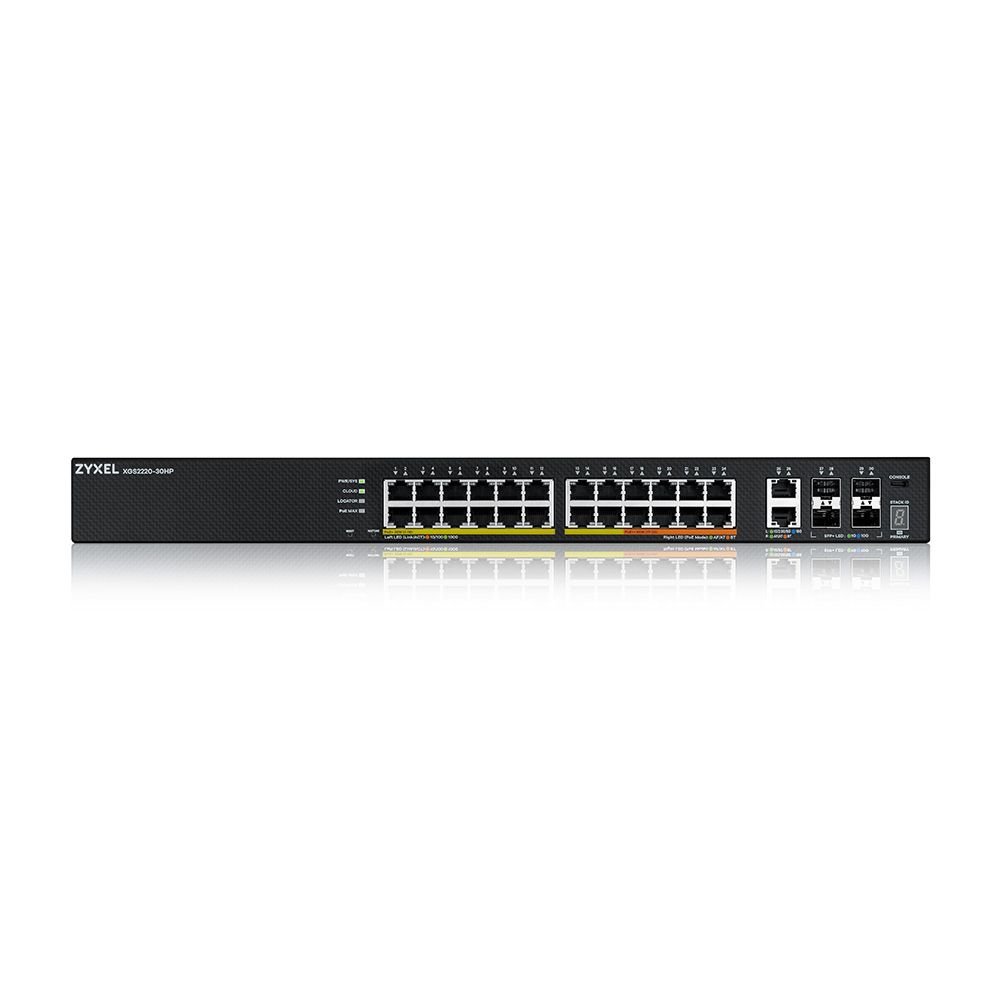 ZyXEL XGS2220-30HP 24-port GbE L3 Access PoE+ Switch with 6 10G Uplink (400 W)