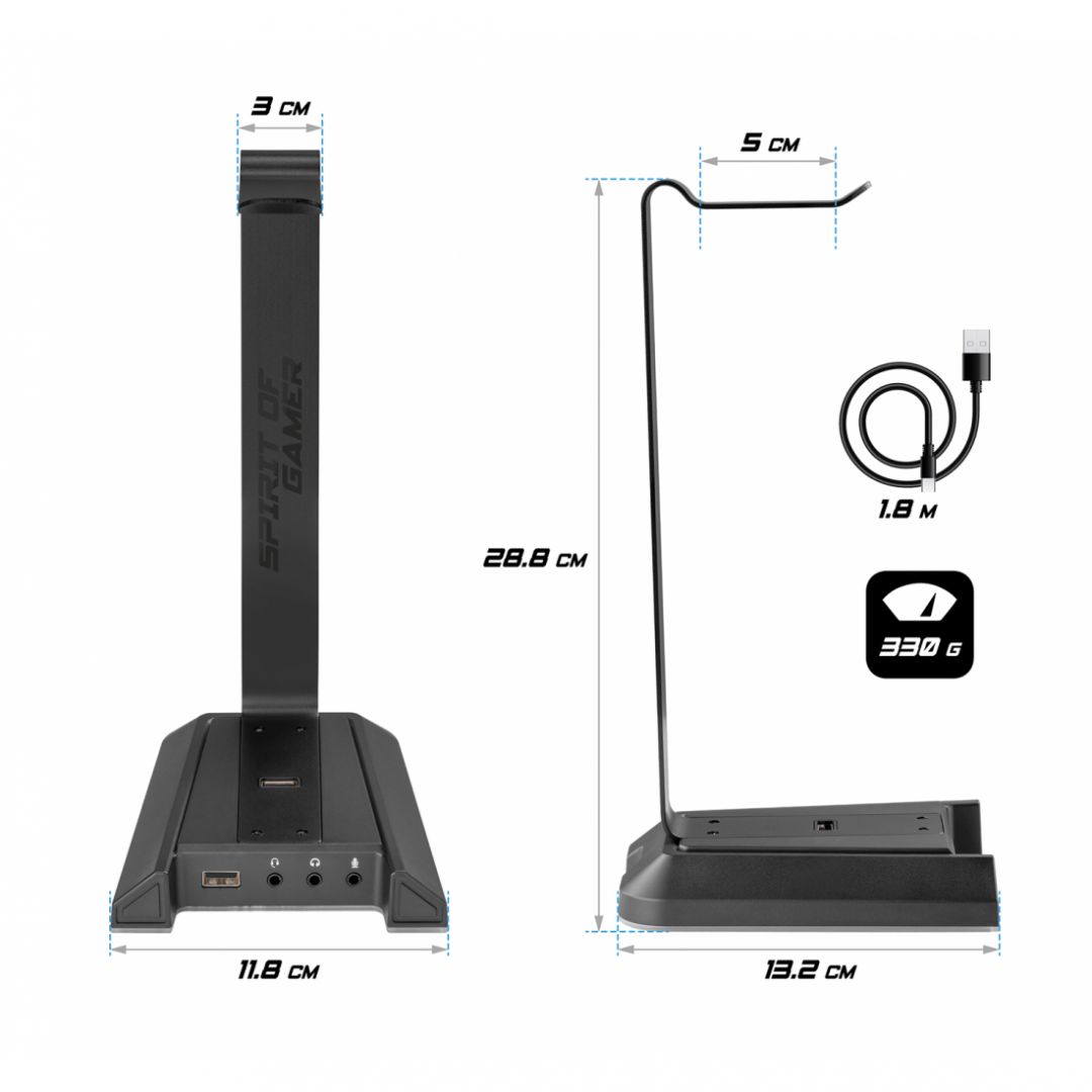 Spirit Of Gamer Sentinel 7.1 Headset Stand Black