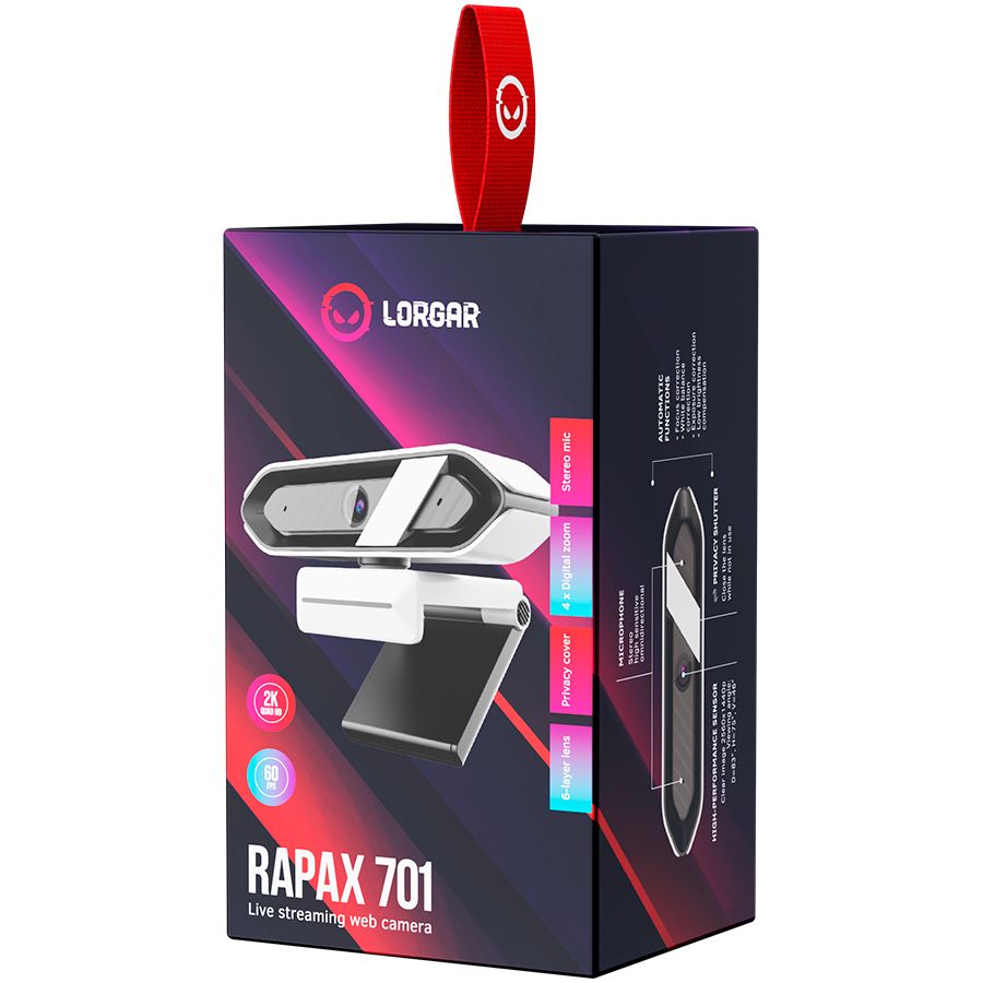 LORGAR Rapax 701 Webkamera Black/White