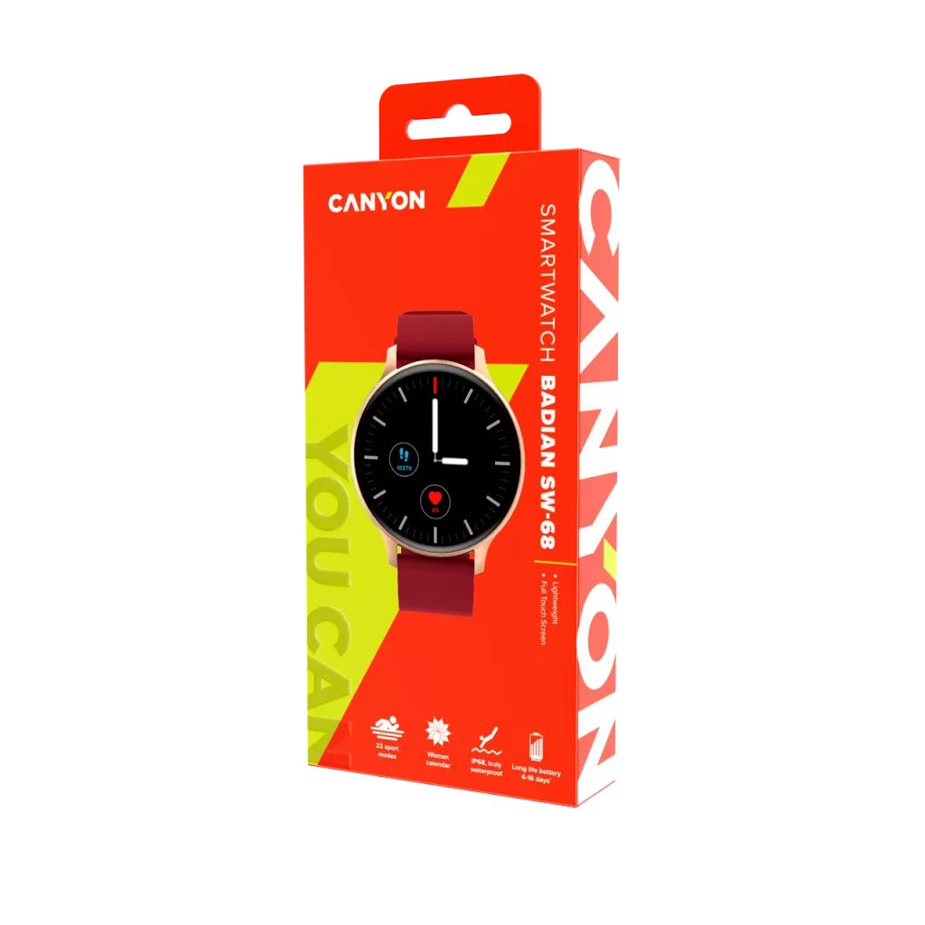 Canyon SW-68 Badian SmartWatch Rosegold/Red