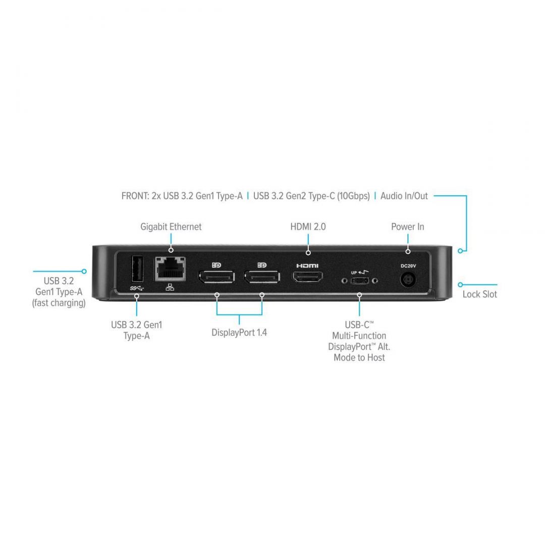 Targus USB-C Multi-Function DisplayPort Alt. Mode Triple Video Docking Station with 85W Power