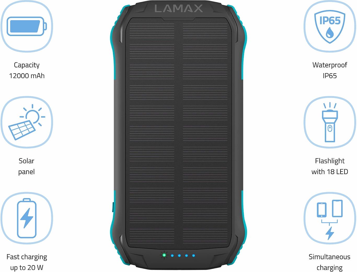 Lamax Journey 12000mAh PowerBank Black