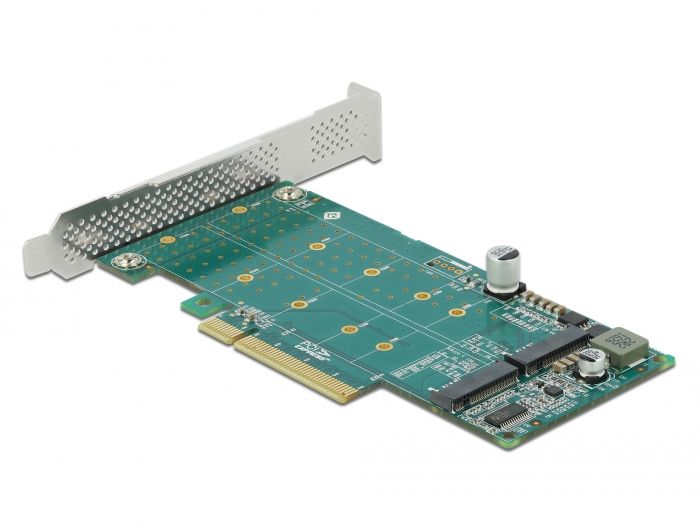 DeLock PCI Express x8 Card to 2x internal NVMe M.2 Key M Bifurcation Low Profile Form Factor