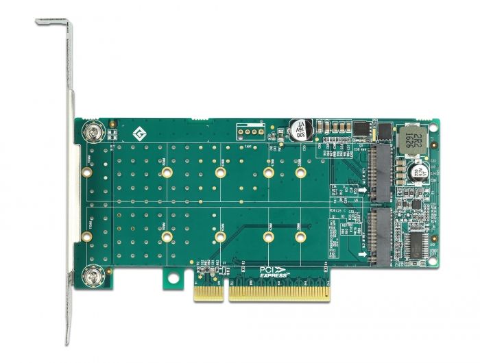 DeLock PCI Express x8 Card to 2x internal NVMe M.2 Key M Bifurcation Low Profile Form Factor