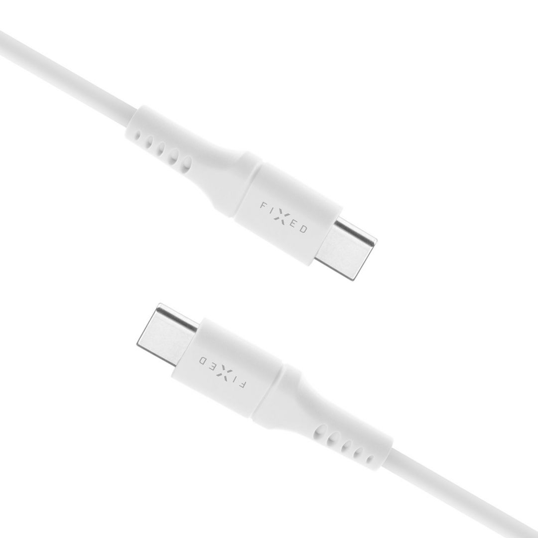 FIXED Liquid Silicone Cable USB-C/USB-C, 0,5m, 60W, white