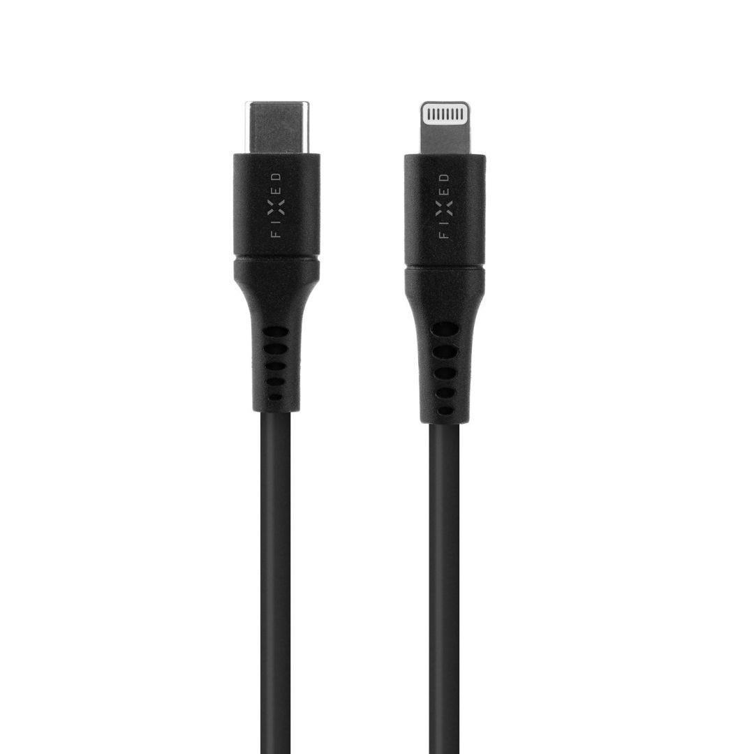 FIXED Liquid Silicone Cable USB-C/Lightning, 0,5m, black