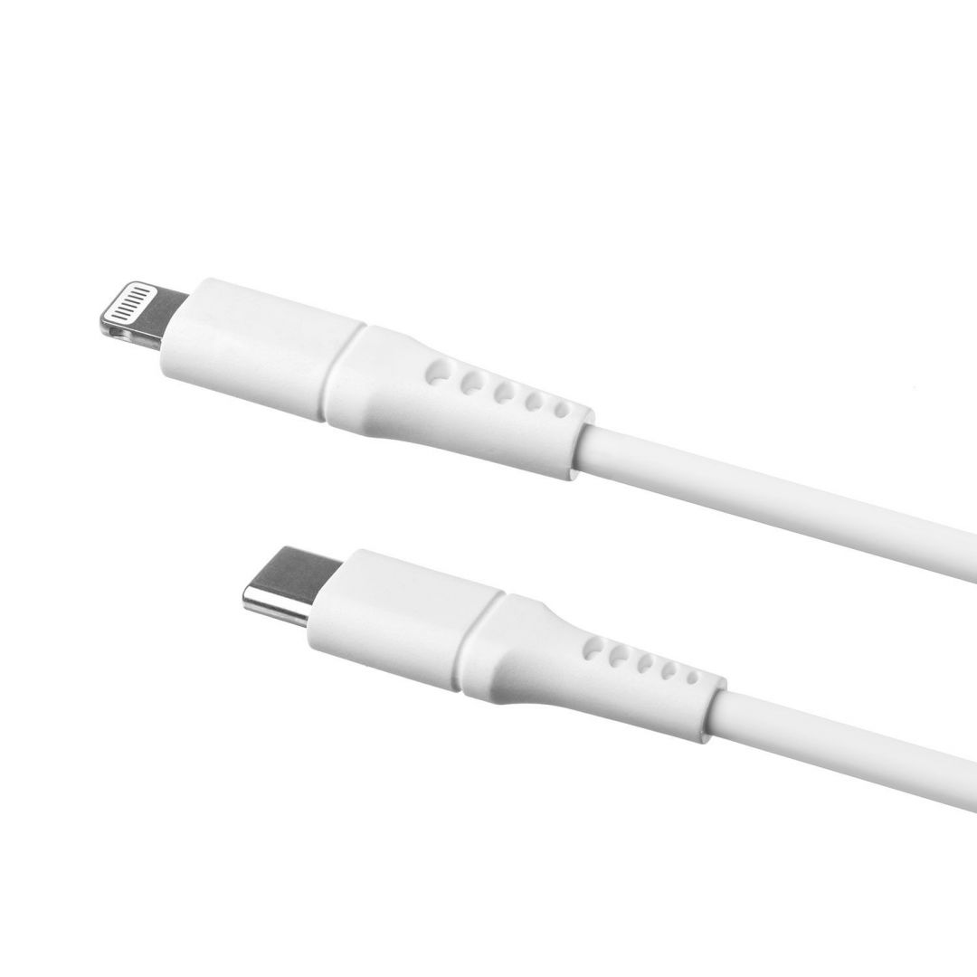 FIXED Liquid Silicone Cable USB-C/Lightning, 0,5m, white