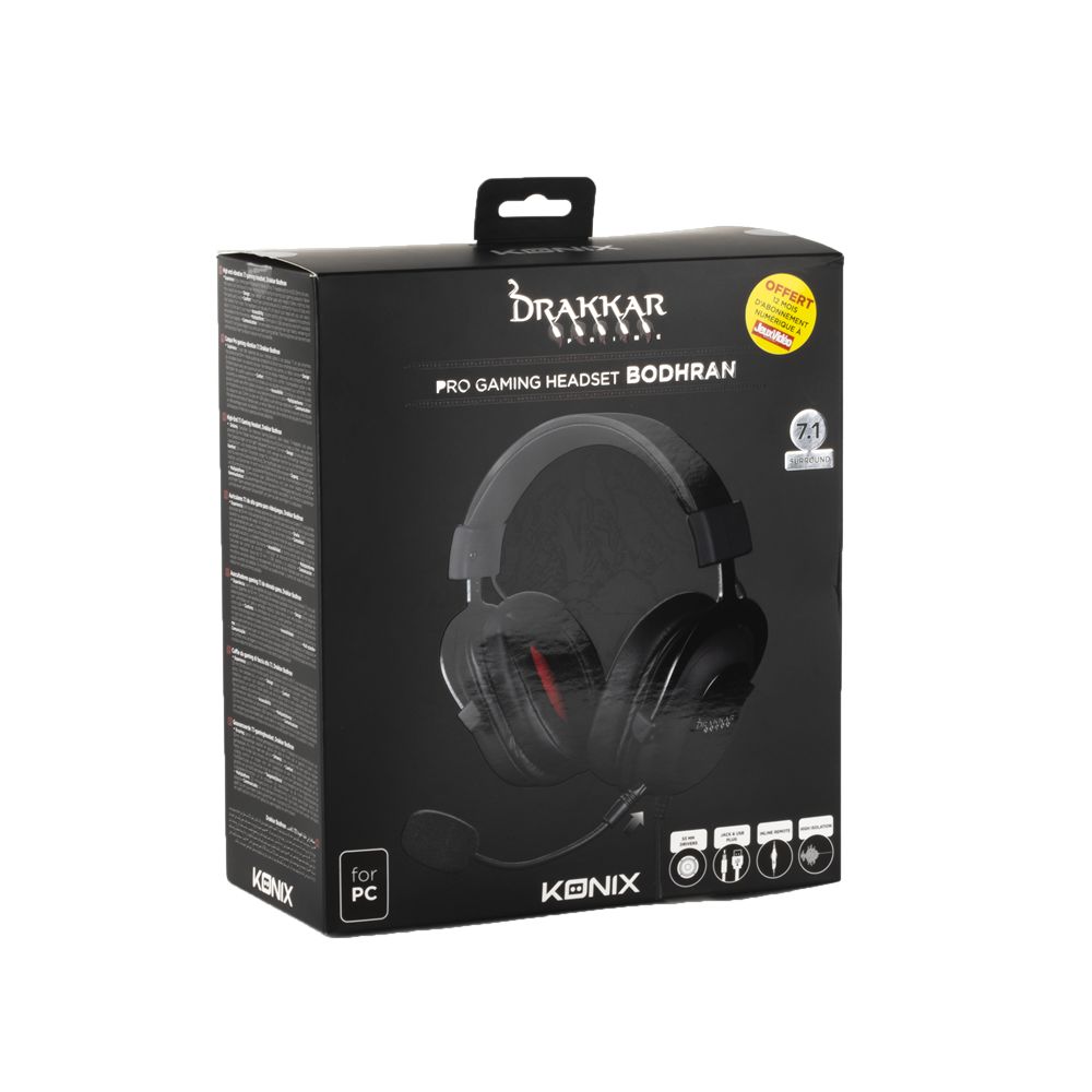 KONIX Drakkar Bodhran 7.1 Gaming headset Black