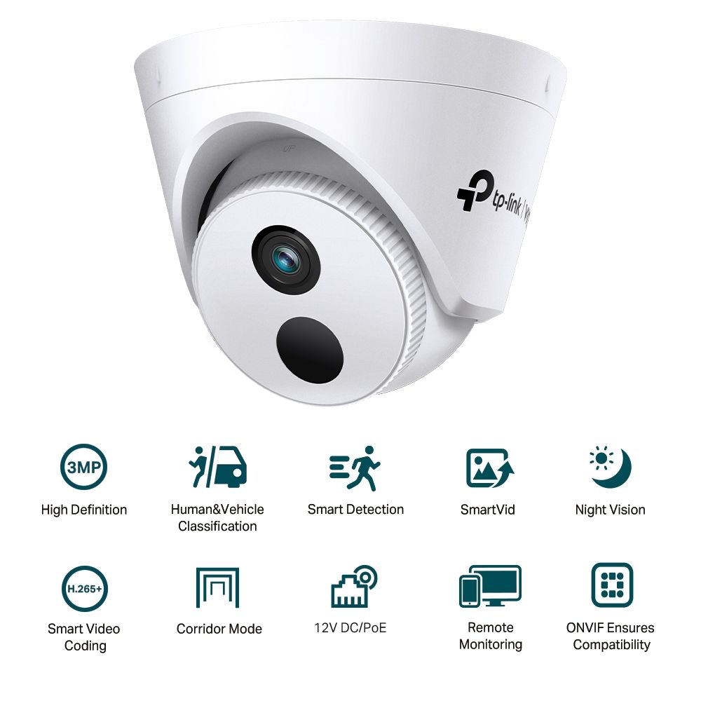 TP-Link VIGI C430I (2.8mm) 3MP IR Turret Network Camera