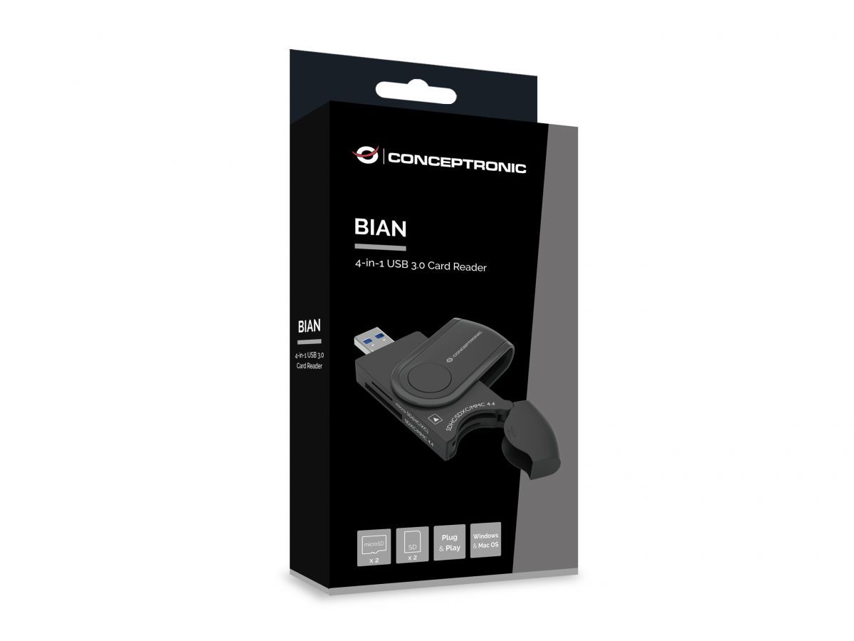 Conceptronic  BIAN04B 4-in-1 USB 3.0 Card Reader